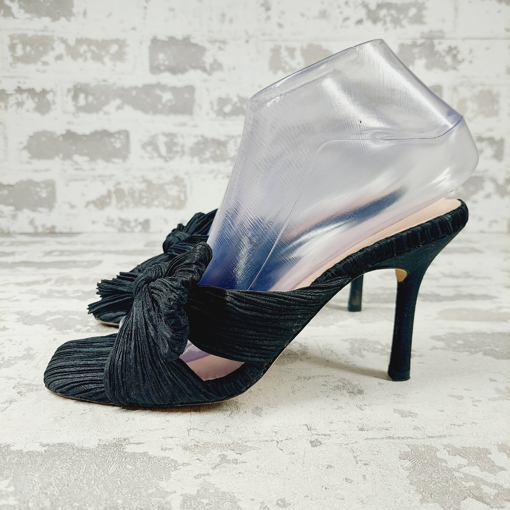 LOEFFLER RANDALL Claudia Pleated Skinny Heel Mule In Black W476